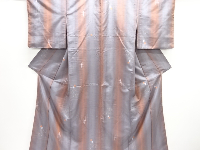 JAPANESE KIMONO / SILK / TSUMUGI / WOVEN STREAM & SQUARES